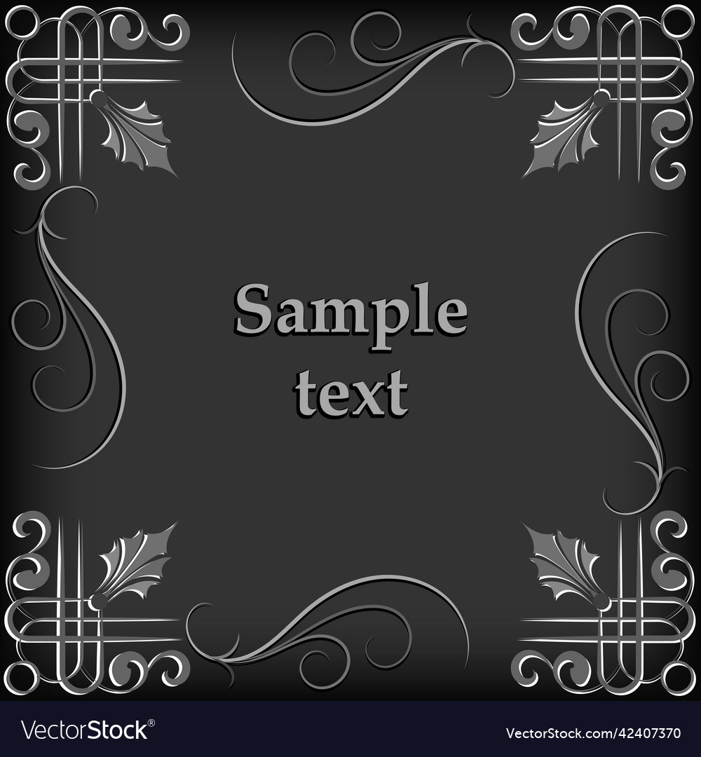 Rahmen für Text mit einem monochromen Muster vector image Rahmen für Text mit einem monochromen Muster
