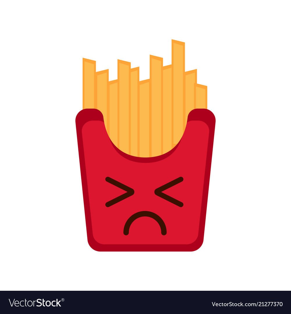 Isolated sad french fries emote Royalty Free Vector Image