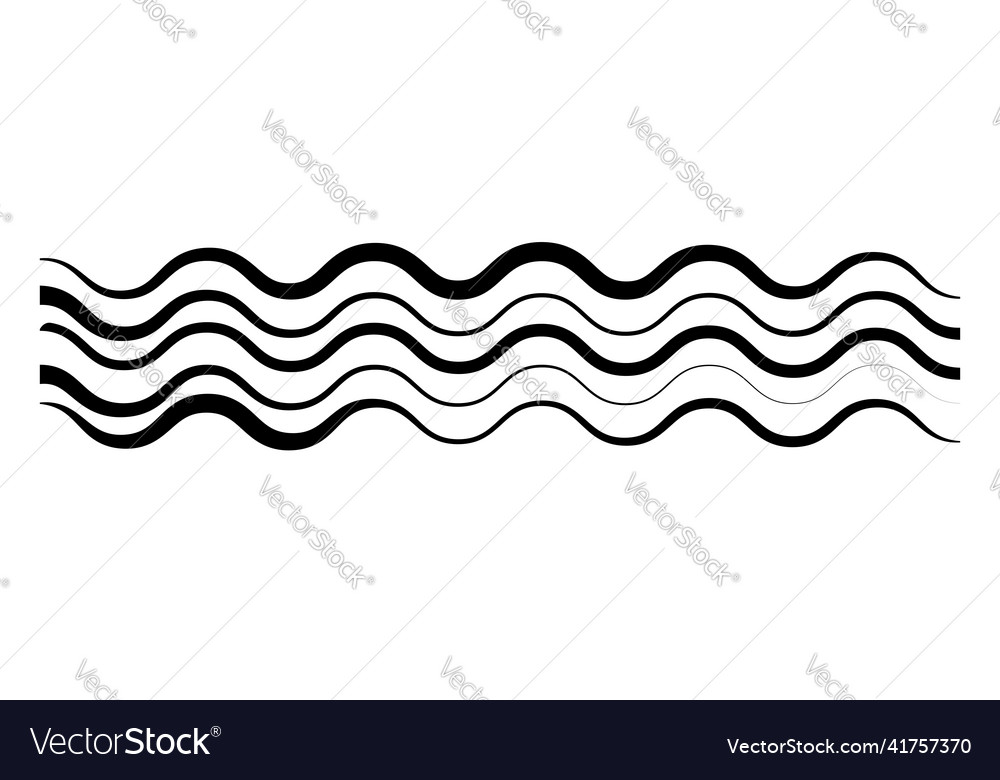 Line stripe element with distorted deformed effect vector image Line stripe element with distorted deformed effect