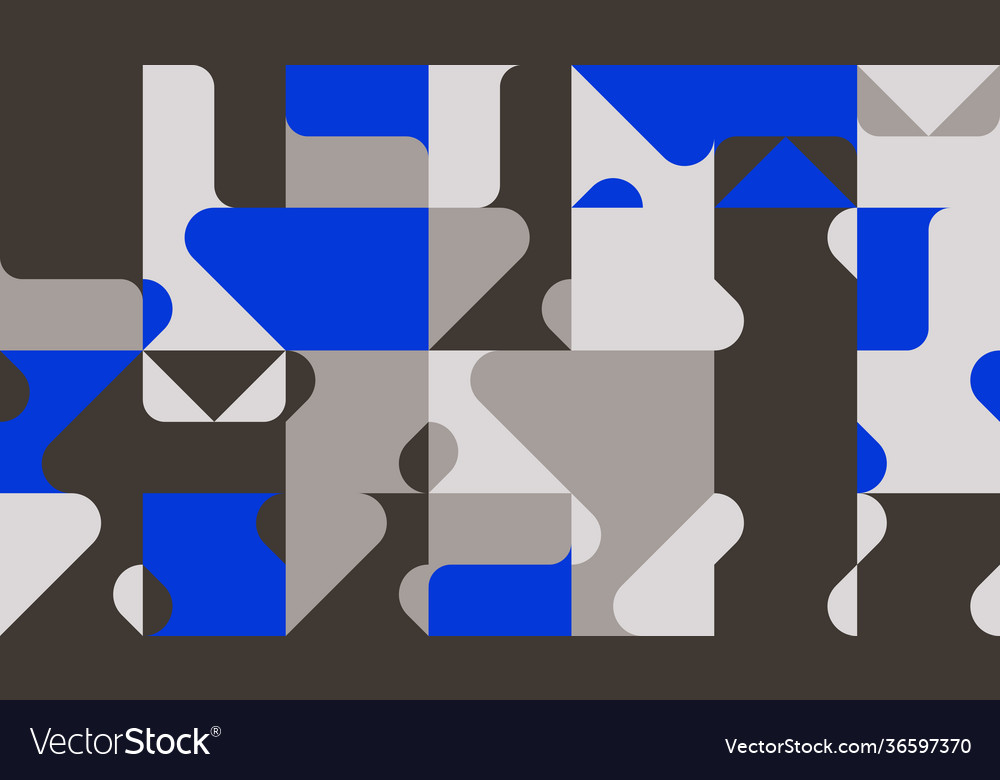 Minimale geometrische Mustergestaltung in blauer Palette vector image Minimale geometrische Mustergestaltung in blauer Palette