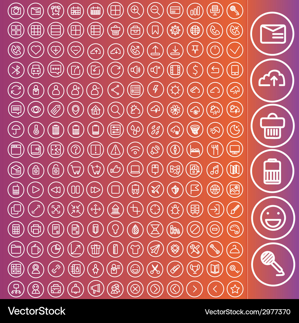 Modern Icon Set for UI/UX Royalty Free Vector Image