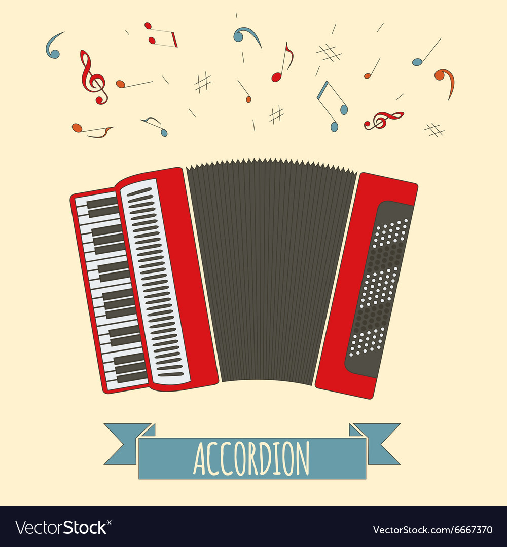 Musical Instruments Graphic Template Accordion Vector Image | Hot Sex ...