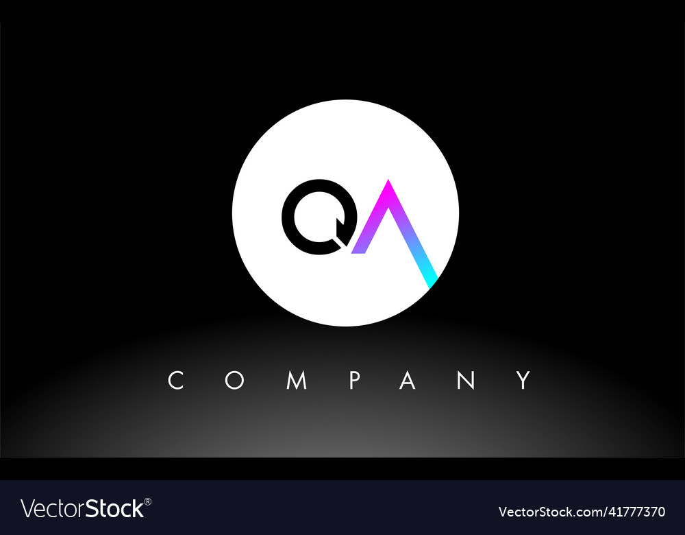 Purple black qa logo letter design