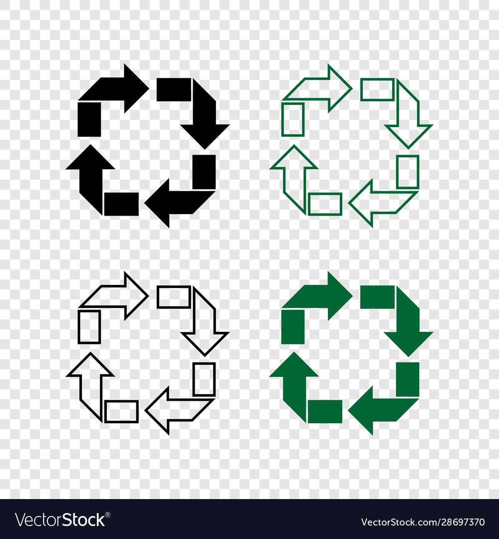 Recycle icons collection in linear vector image Recycle icons collection in linear