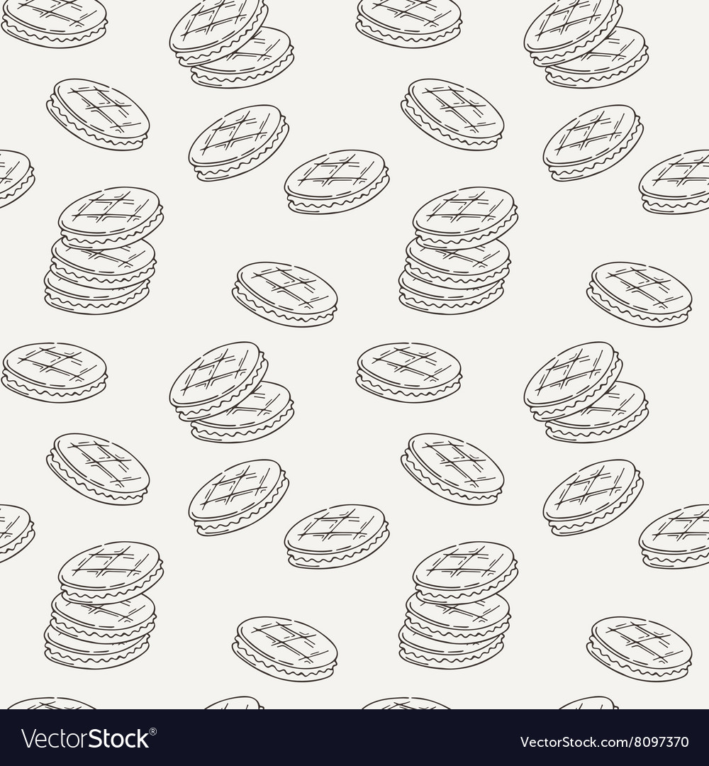 Seamless pattern of double cookies with a layer