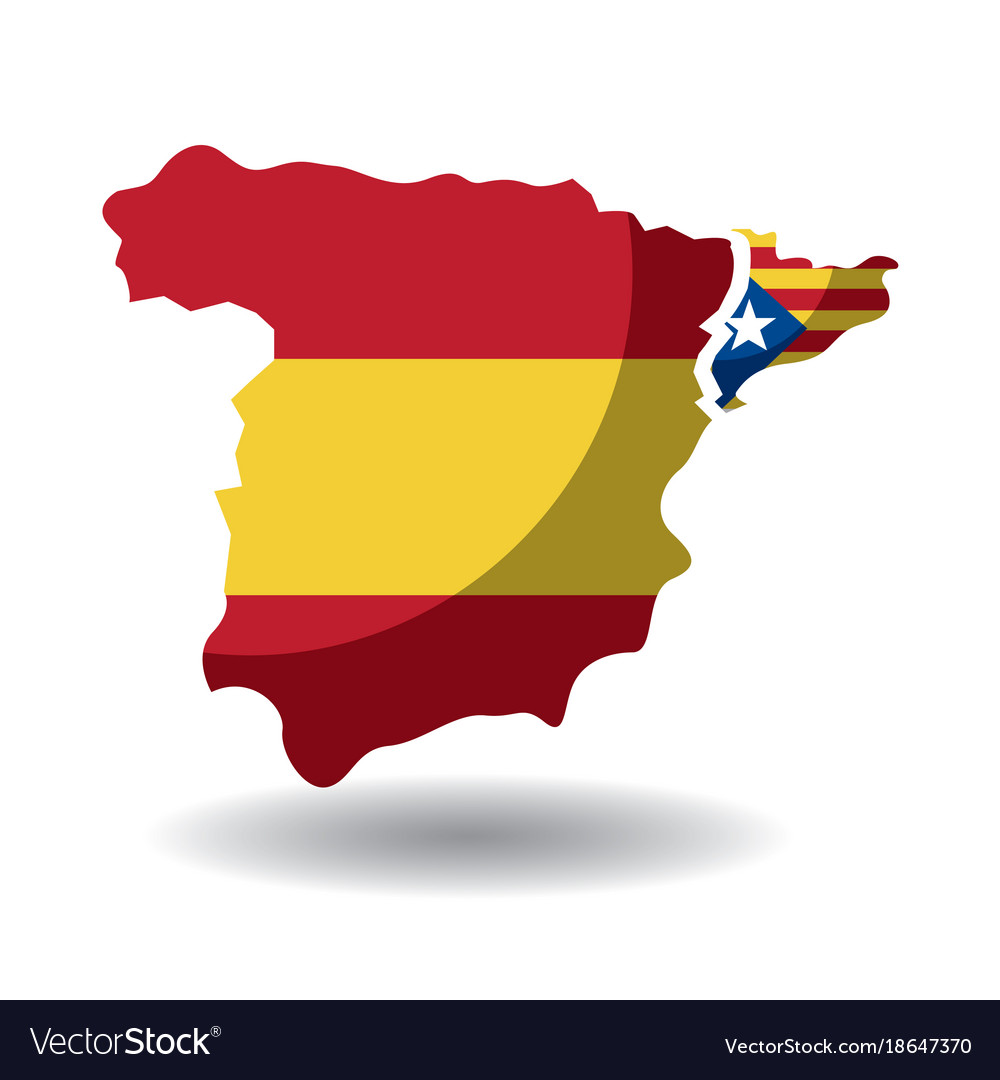 Spain and catalonia flags Royalty Free Vector Image