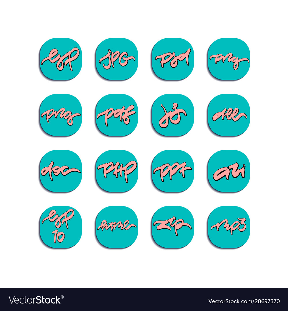 Square icons for file formats