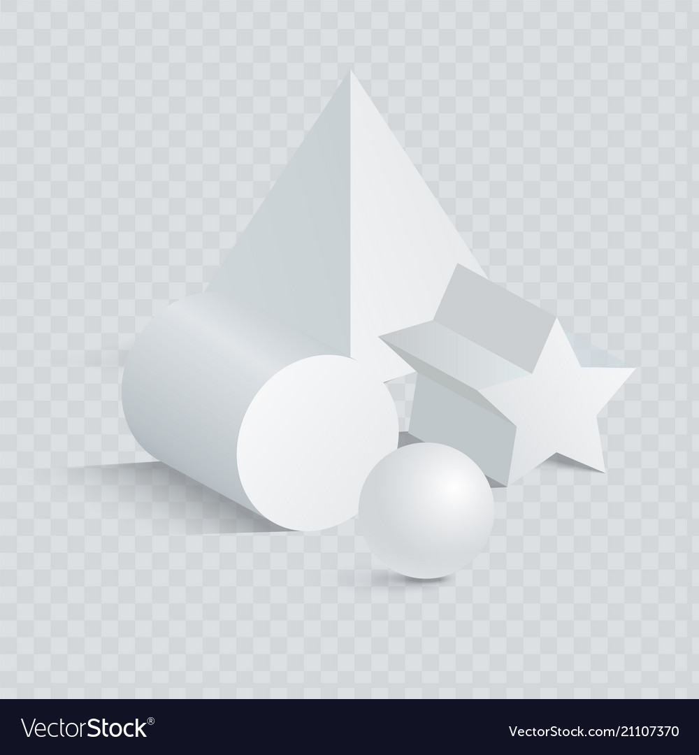 Triangular and prism with sphere 3d vector image Triangular and prism with sphere 3d
