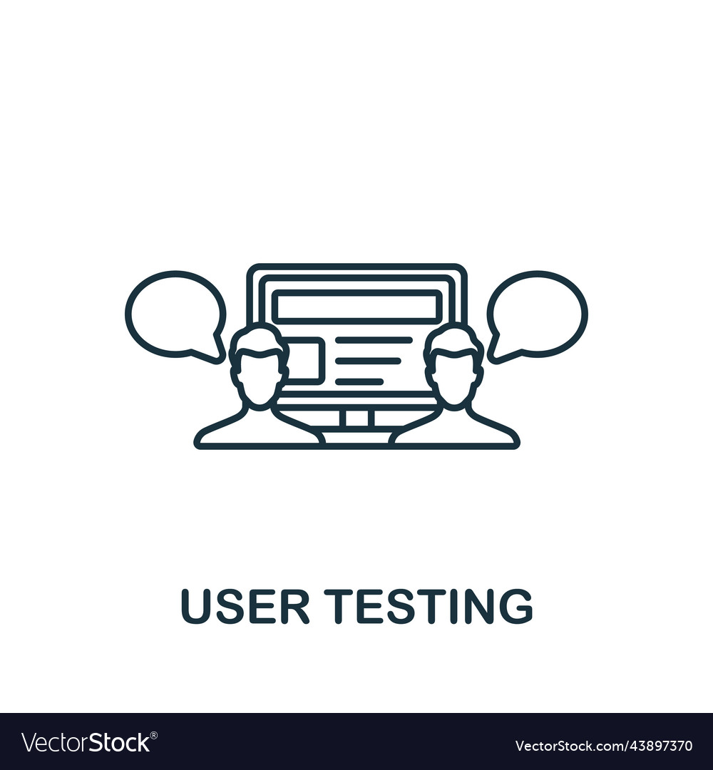 User testing icon monochrome simple web design vector image User testing icon monochrome simple web design