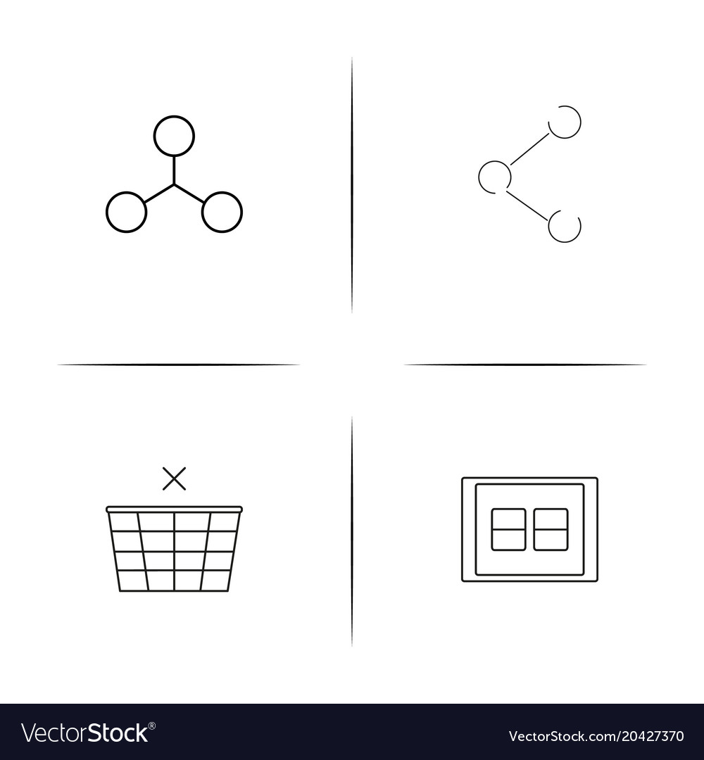 Web and text simple linear icon setsimple outline