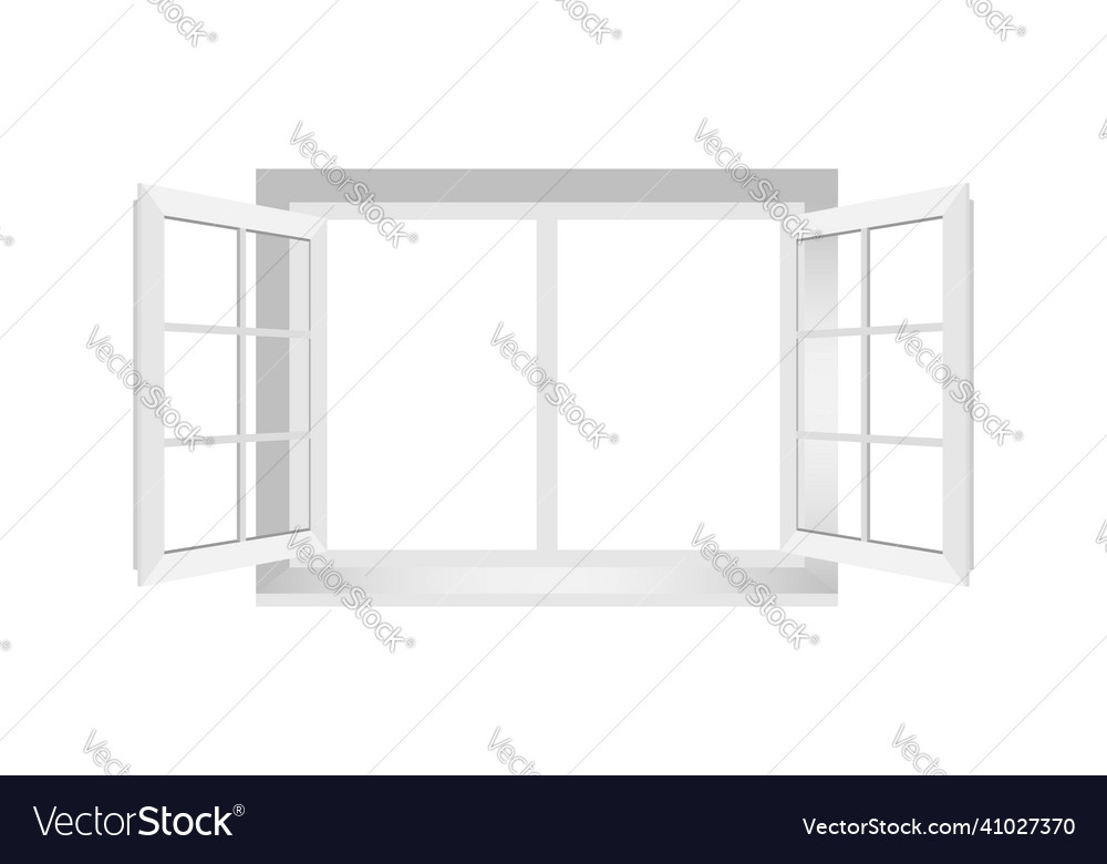 Window icon in flat style casement on isolated