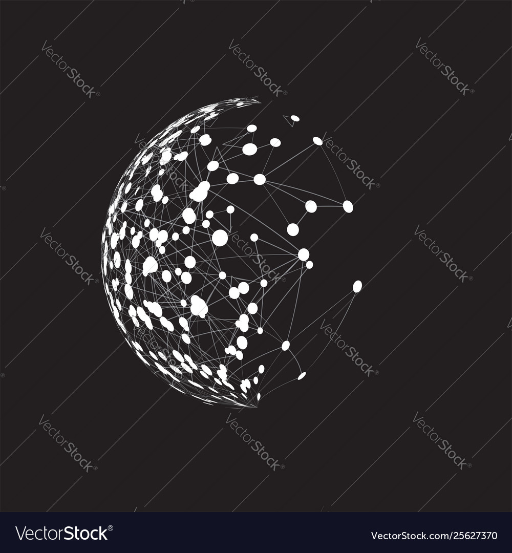 World globe on a black background Royalty Free Vector Image