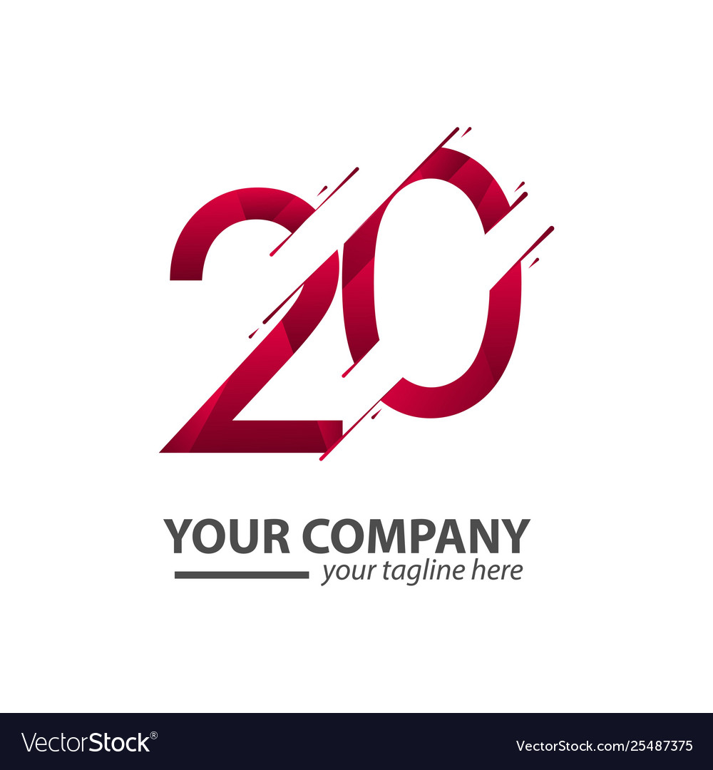 20 year anniversary your company template design Vector Image