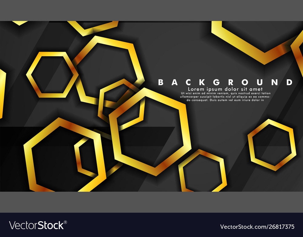 Background design that overlaps with hexagon gold Vector Image Background design that overlaps with hexagon gold