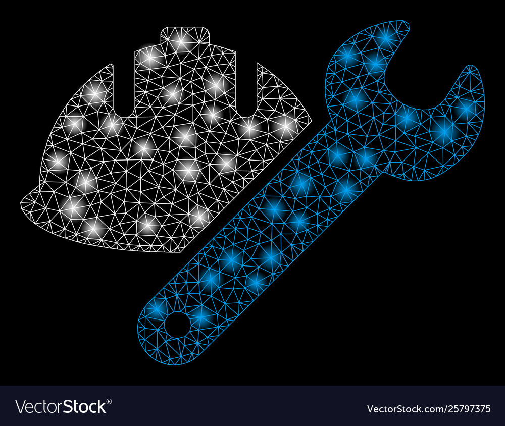 Bright mesh wire frame development with flash vector image Bright mesh wire frame development with flash