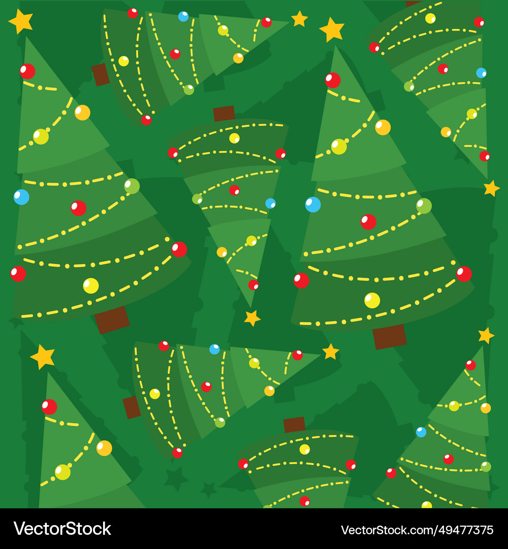 Christmas tree icon pattern background Royalty Free Vector