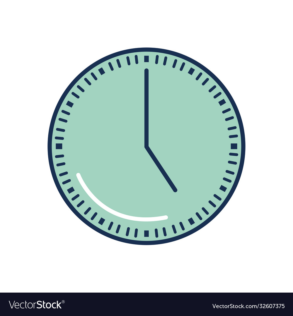 Clock analog icon line fill style
