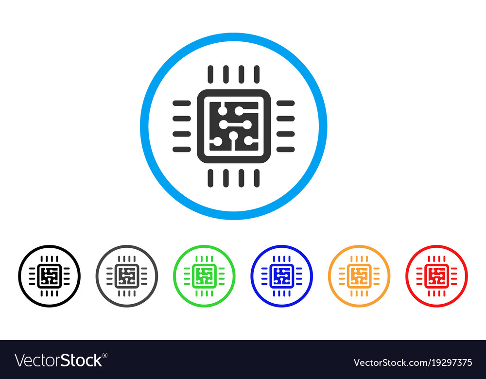 Cpu circuit rounded icon