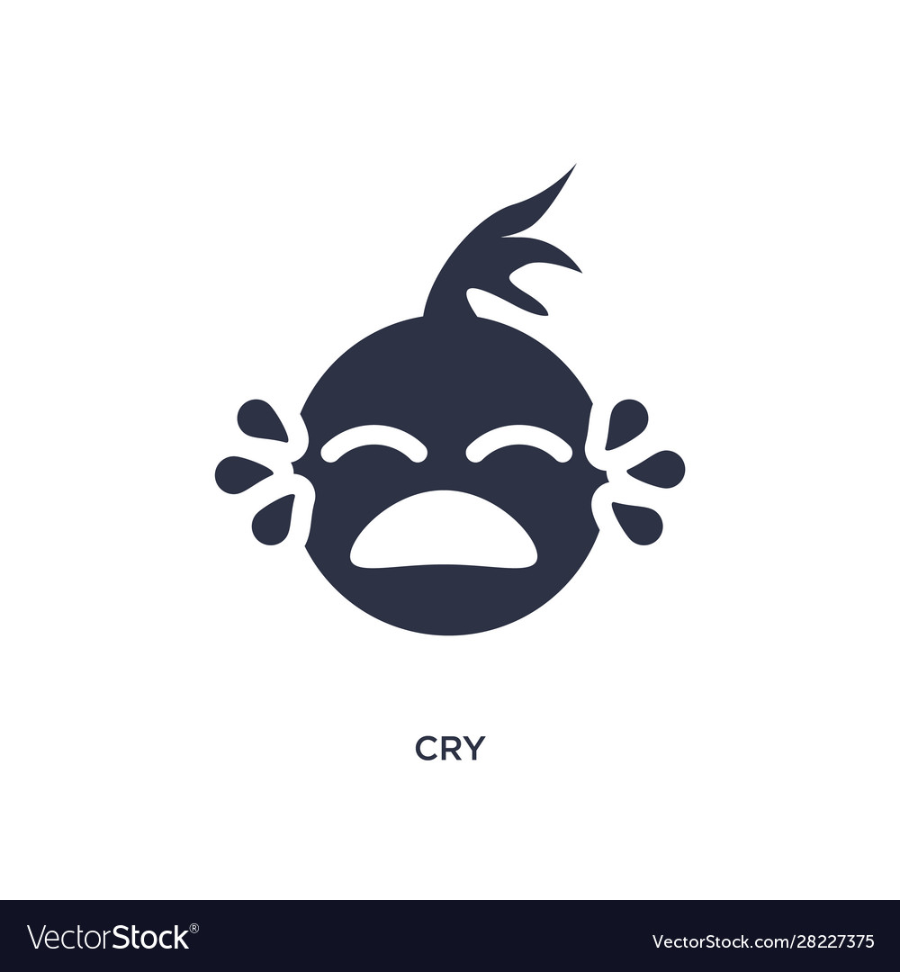 Cry icon on white background simple element from Vector Image Cry icon on white background simple element from
