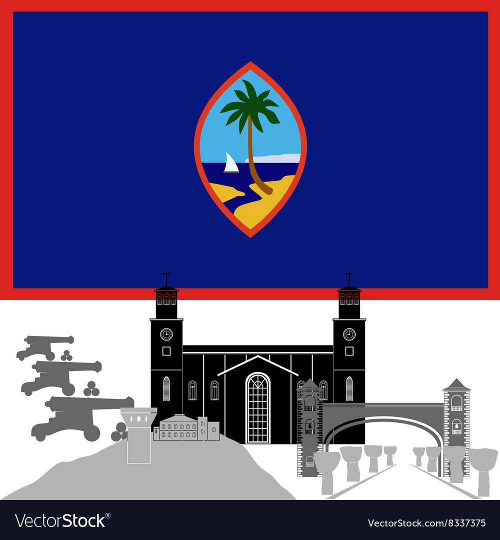 Guam Flag and Architectural Elements