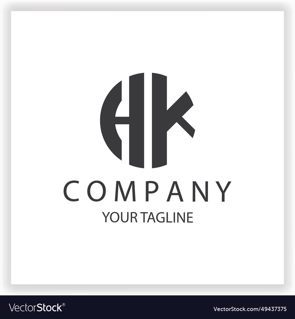 Hk logo monogram simple and modern circle black