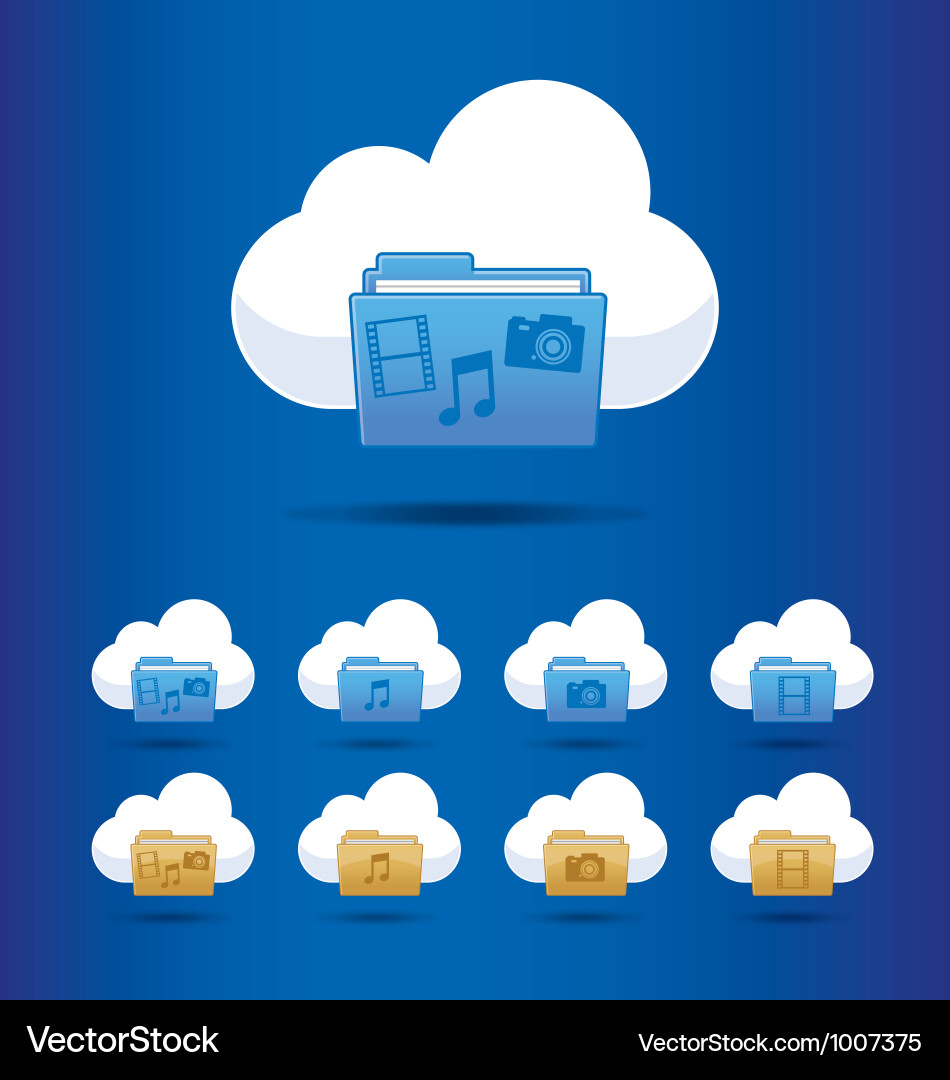 Icons cloud computing Royalty Free Vector Image