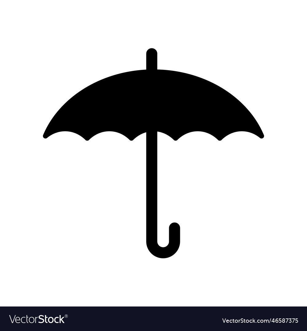 Open umbrella silhouette icon or rainy weather Vector Image