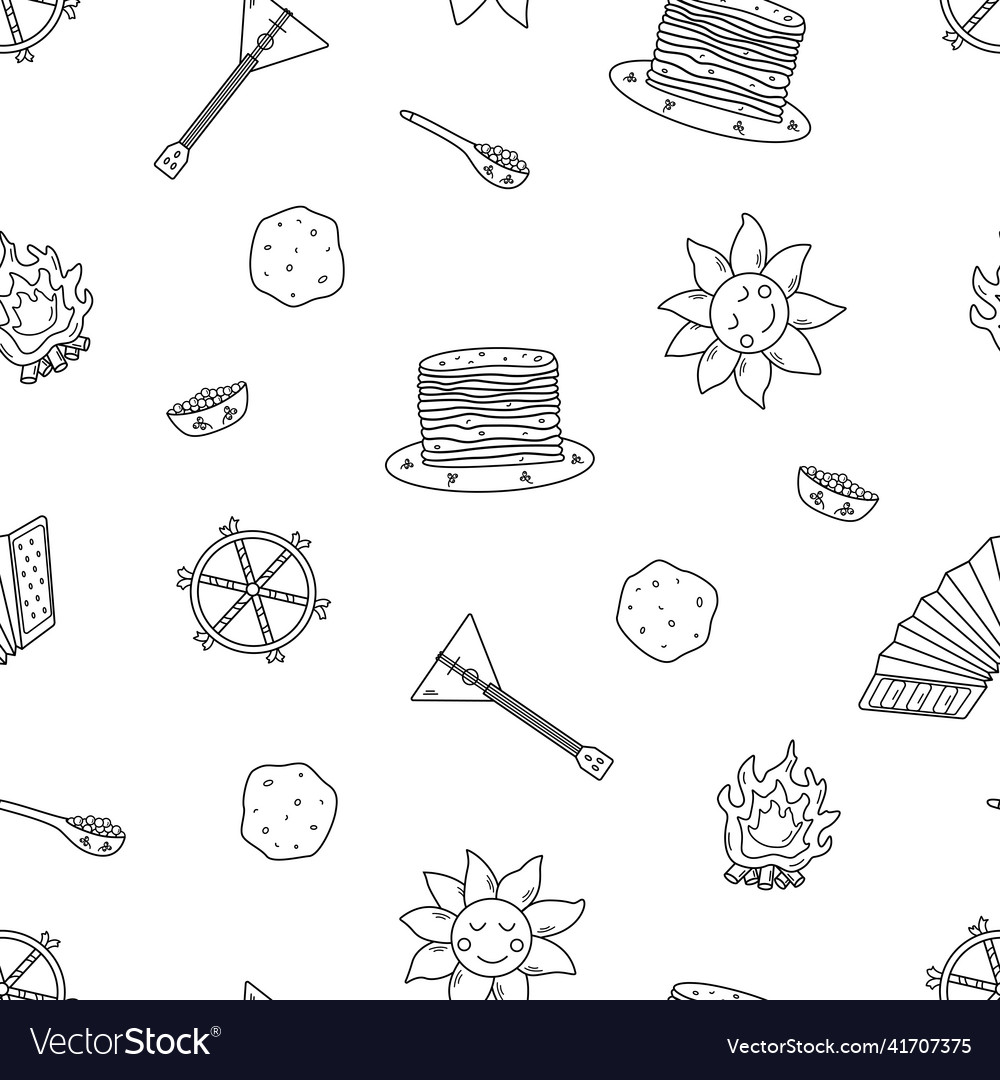 Seamless pattern of icons