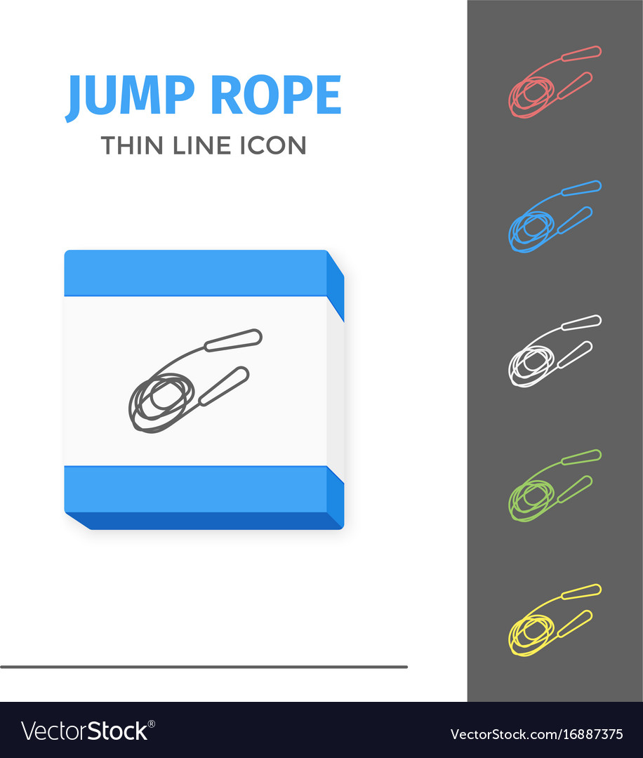 Simple line stroked jump rope icon