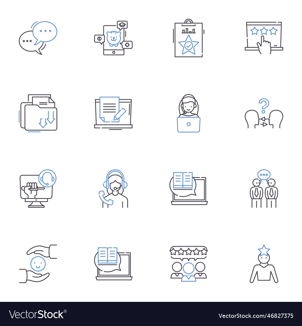Statements line icons collection assertion vector image Statements line icons collection assertion
