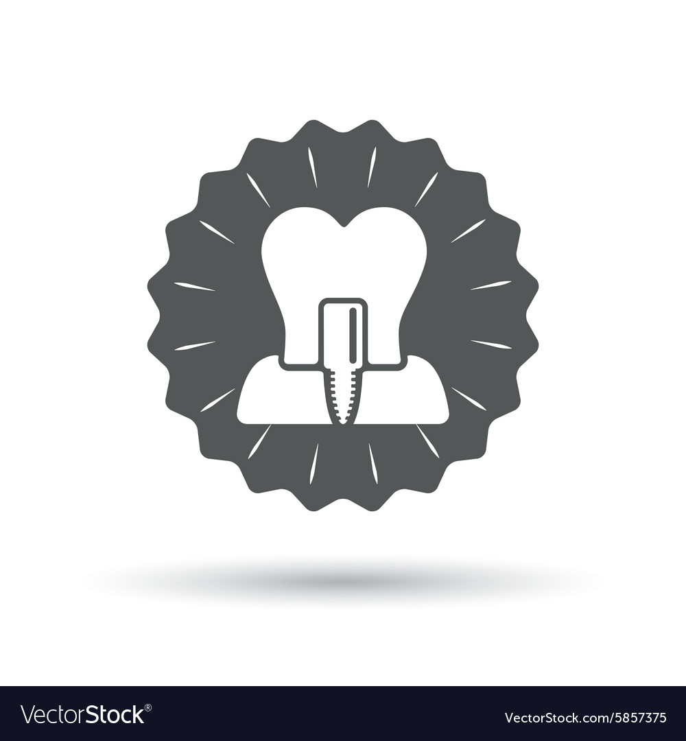 Zahnimplantat Zeichen Symbol Zahnpflege Symbol