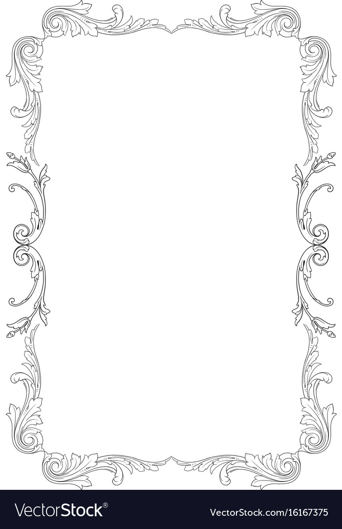 Vintage baroque ornament element Royalty Free Vector Image