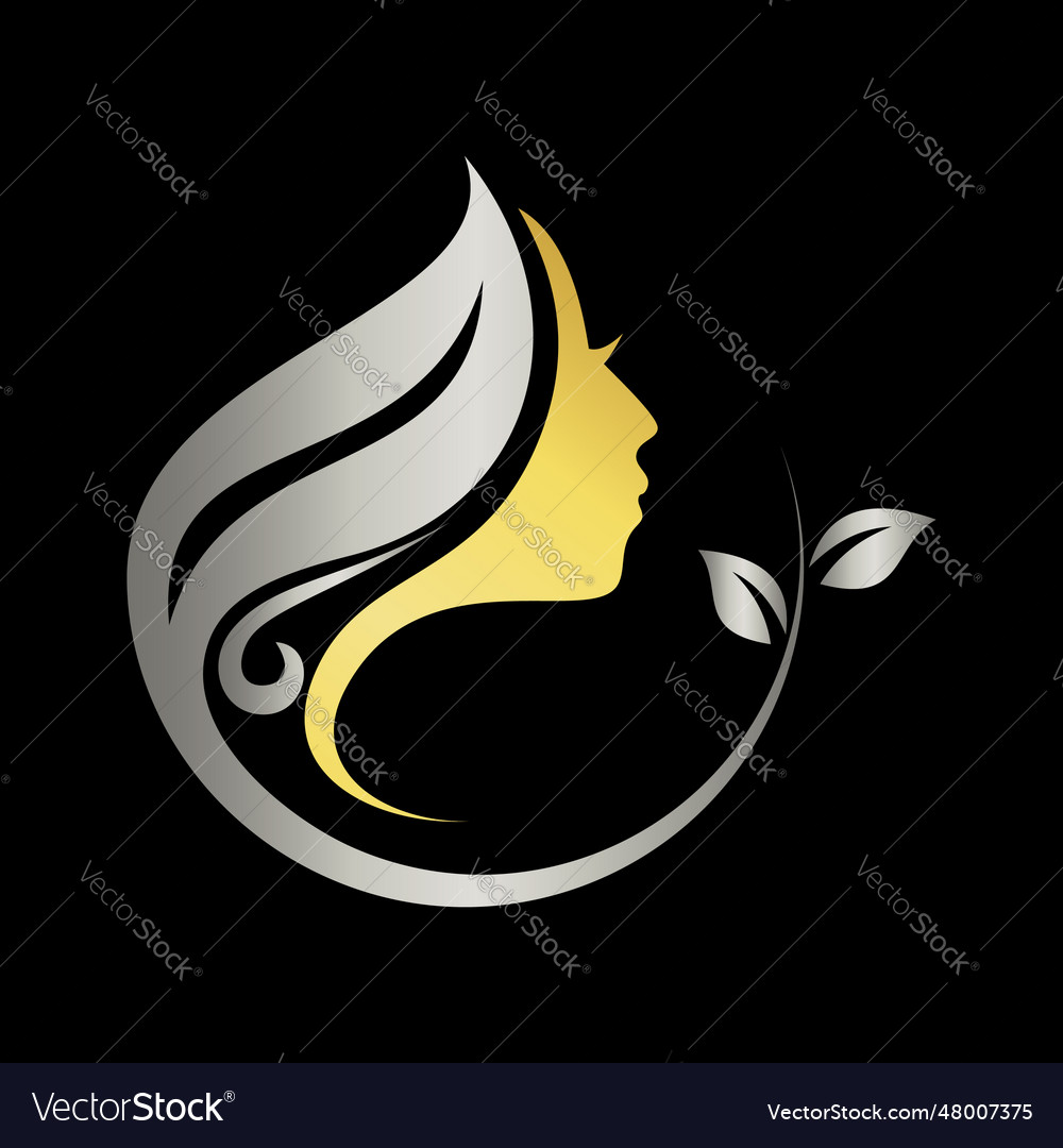 Woman beauty salon and hair treatment logo Vector Image