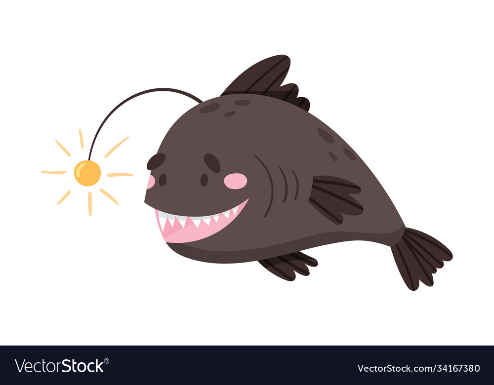 Anglerfish as sea animal floating underwater