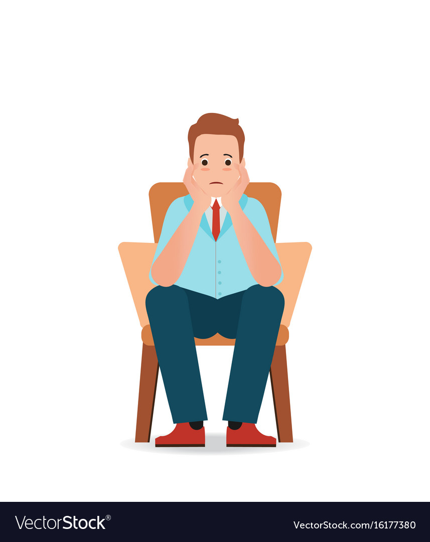 anxious man feeling sadness