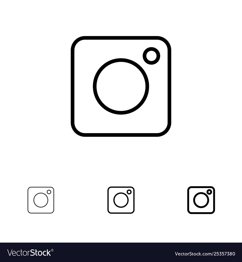 Camera Instagram Photo Social Bold And Thin Black Vector Image