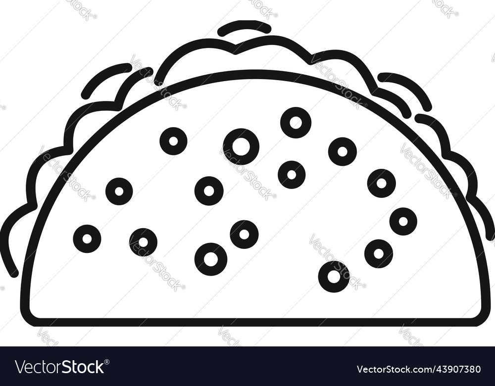 Chicken taco icon outline mexican food Royalty Free Vector