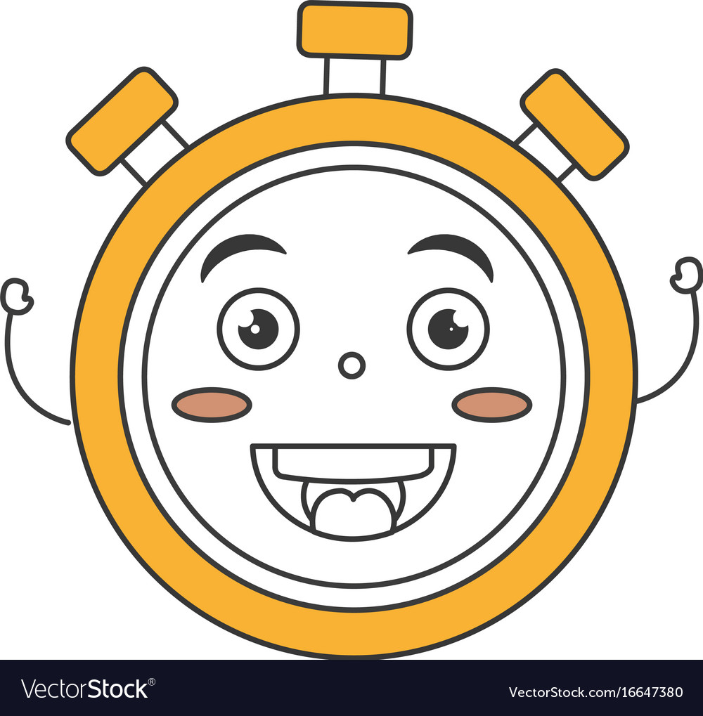 Chronometer timer kawaii character Royalty Free Vector Image