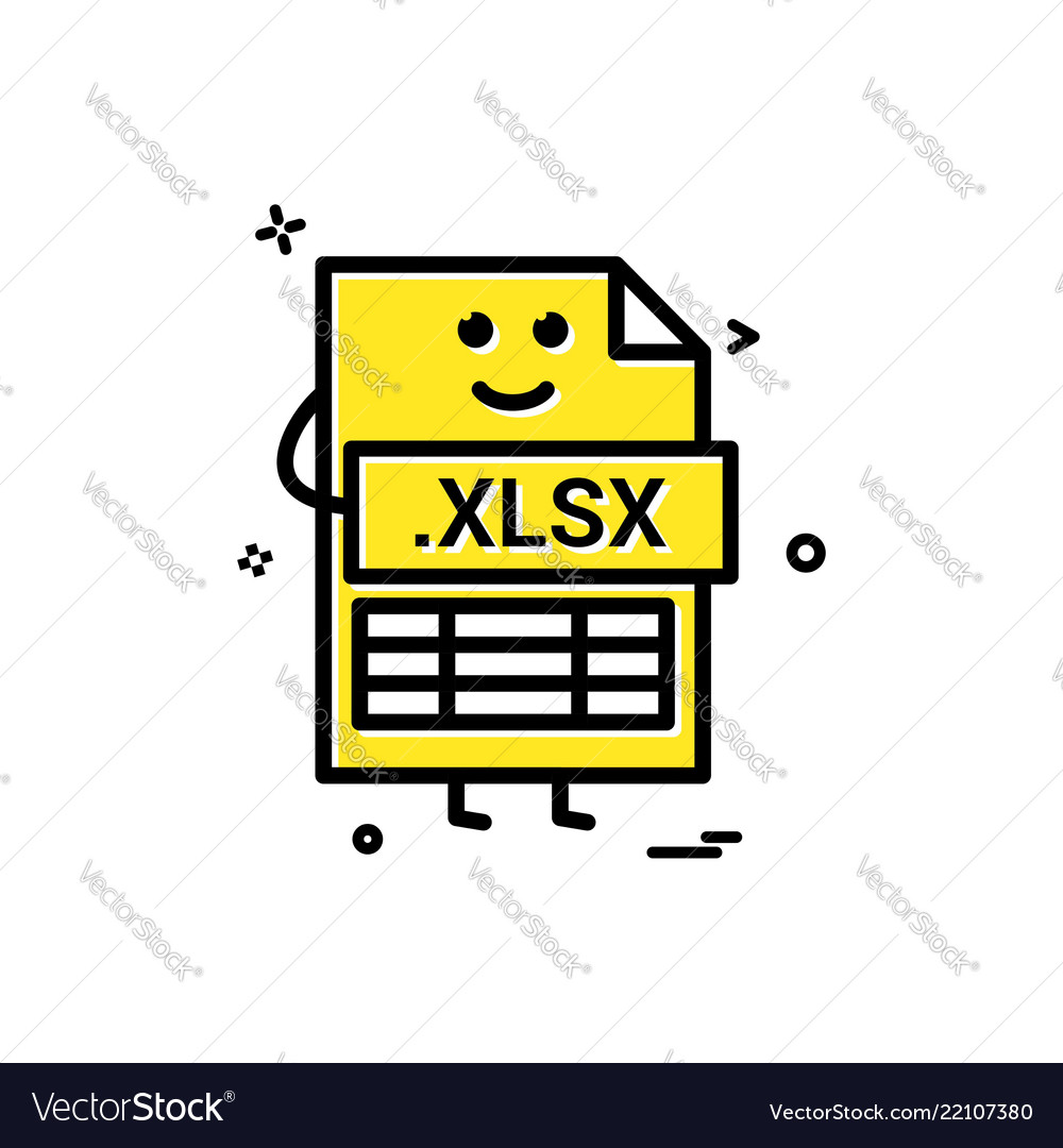 Computer xlsx file format type icon design