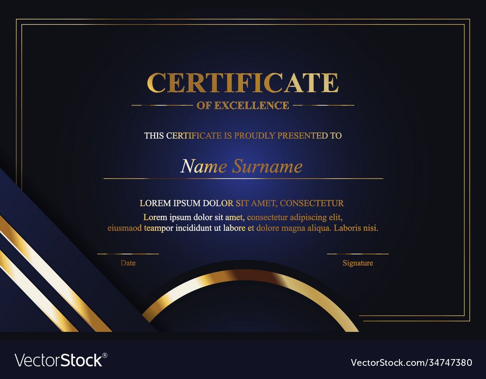 Creative certificate appreciation award Royalty Free Vector