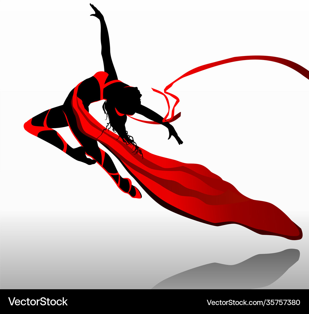 Dancer with ribbon Royalty Free Vector Image - VectorStock