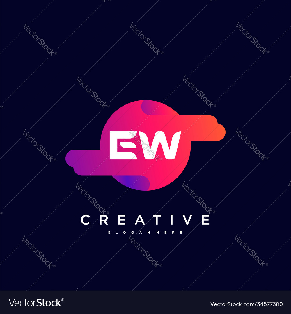 Ew Initial Letter Logo-Icon Design Vorlage