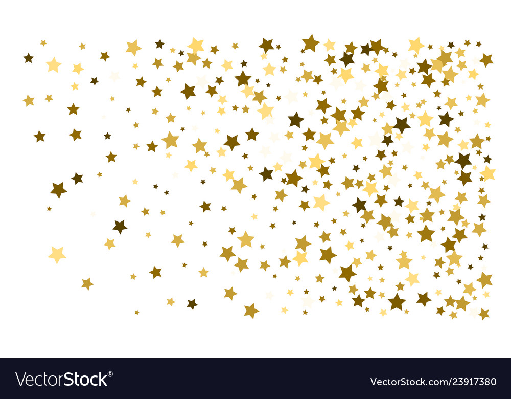 Gold Stars Confetti Celebration Falling Golden Vector Image