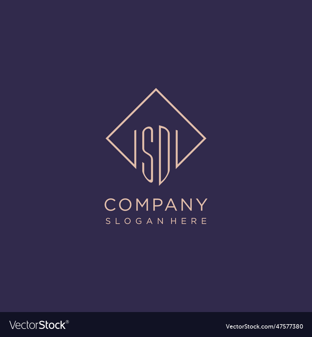 Initials sd logo monogram with rectangle style