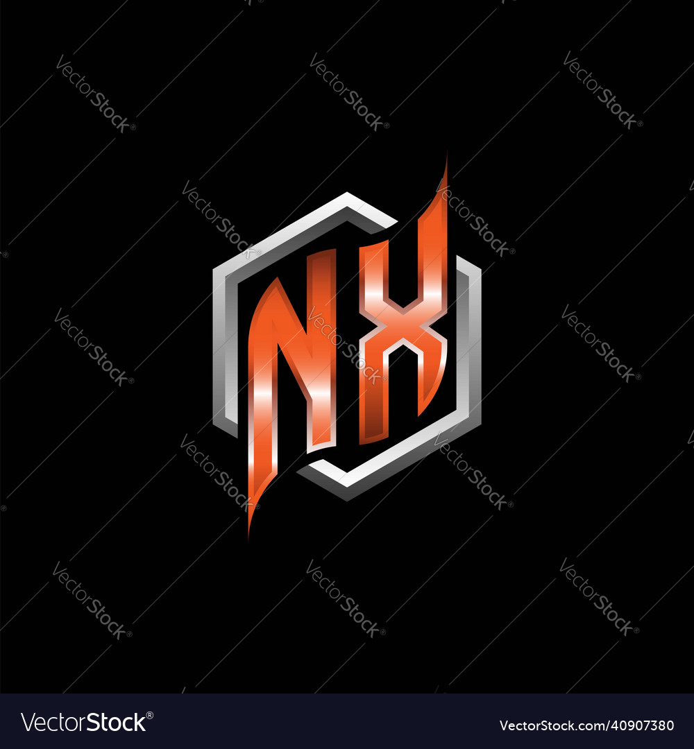 Nx monogram geometric orange with hexagonal