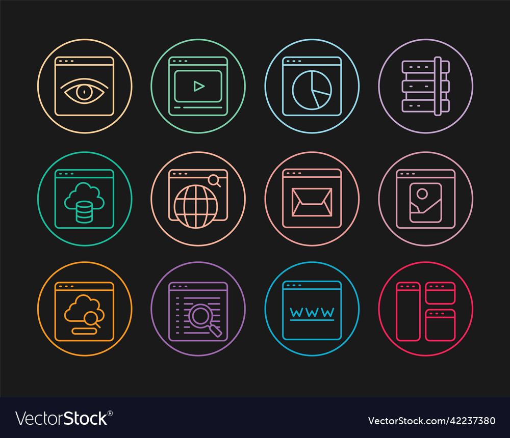 Set line browser window photo retouching graph