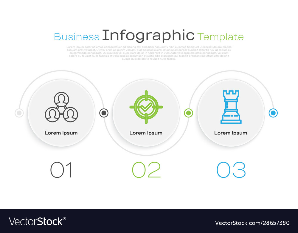 Set line project team base target and check mark vector image Set line project team base target and check mark