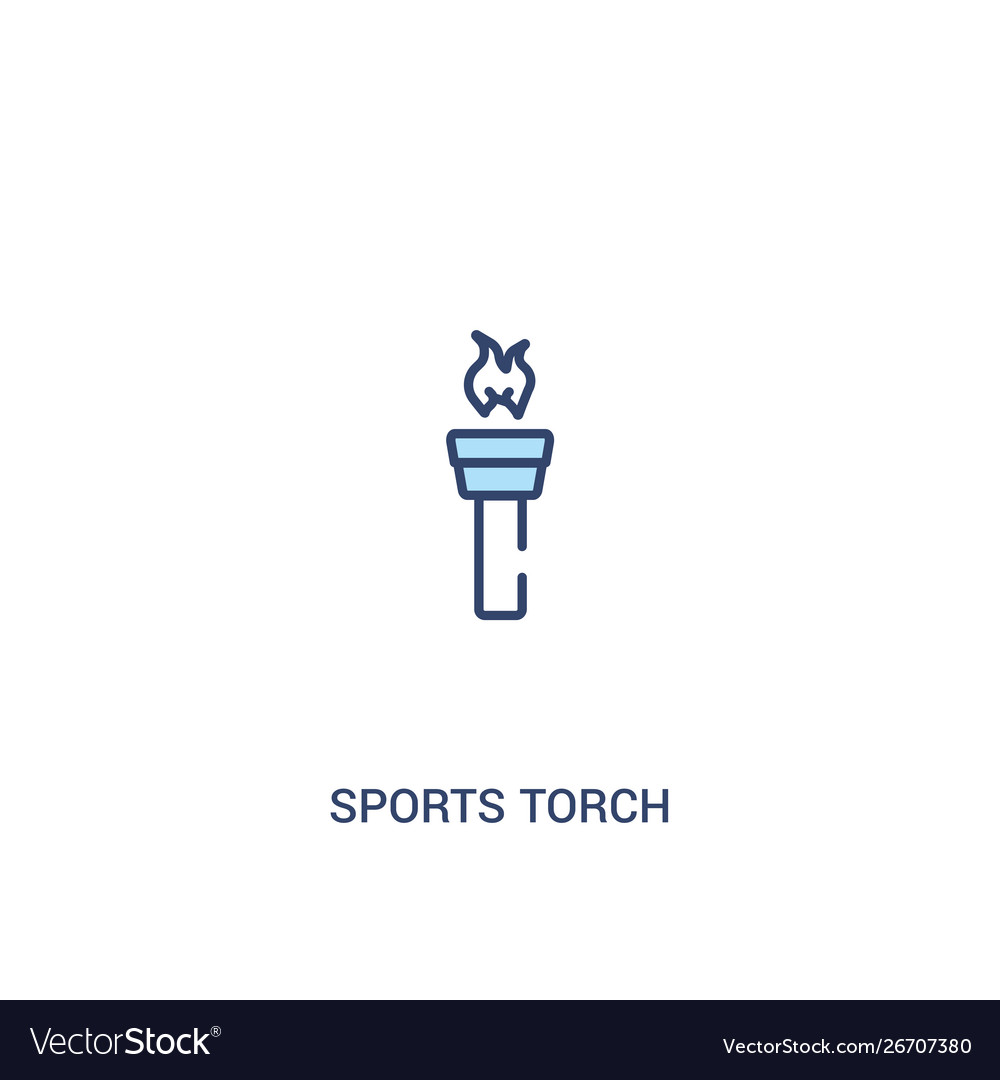 Sports torch concept 2 colored icon simple line