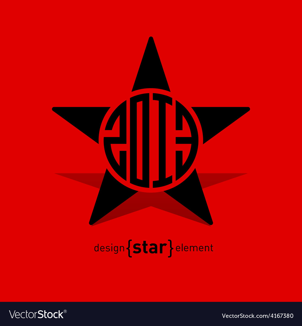 Star with new year date abstract design element