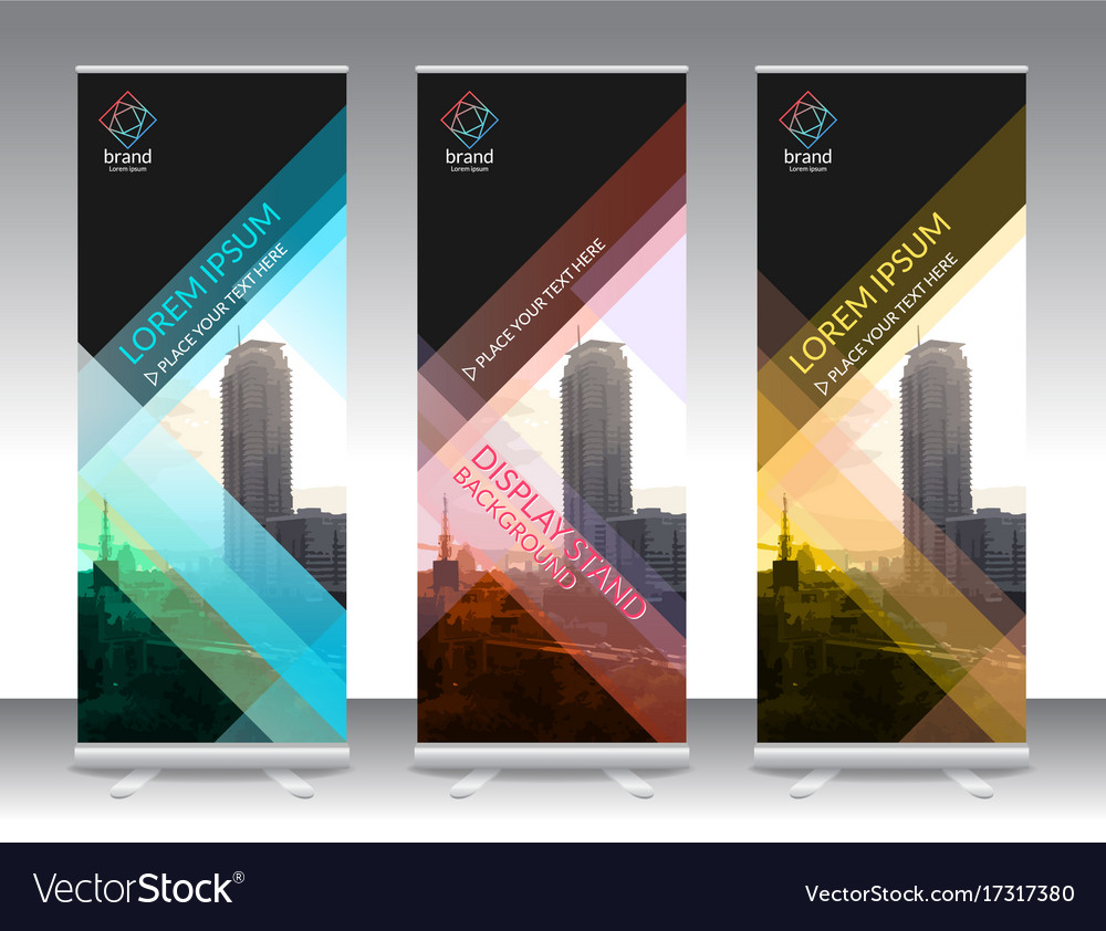 Vertical Abstract Banner Stand Set